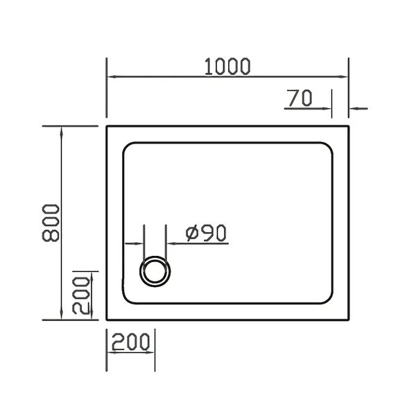 Піддон для душової кабіни EGER SMC 599-1080S 100x80x3.5см прямокутний композитний без сифону білий 599-1080S фото