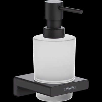 Дозатор для жидкого мыла HANSGROHE ADDSTORIS 41745670 настенный на 200мл стеклянный черный 41745670 фото