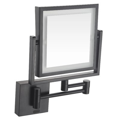 Косметическое зеркало с подсветкой VOLLE 2500.280604 прямоугольное подвесное металлическое черное 2500.280604 фото