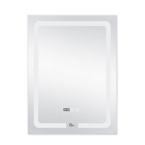 Зеркало Qtap Mideya (DC-F937) 600х800 с LED-подсветкой Touch, с антизапотеванием, с часами, диммером, рег. яркости QT2078F937W QT2078F937W фото