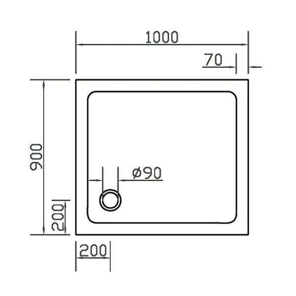 Піддон для душової кабіни EGER SMC 599-1090S 100x90x3.5см прямокутний композитний без сифону білий 599-1090S фото