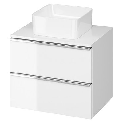 Шкафчик Cersanit VIRGO 60 см под раковину со столешницей (ручки хром) белая S522-040 фото