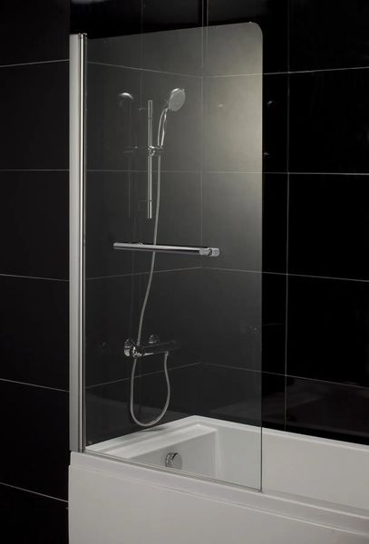 Шторка стеклянная для ванны левая распашная 150см x 80см EGER стекло прозрачное 5мм профиль хром 599-02L 599-02L фото