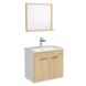 Набір меблів у ванну ROZZY JENORI FIRST коричневий (тумба, дзеркало та умивальник з сифоном) RJ20600OK RJ20600OK фото 1