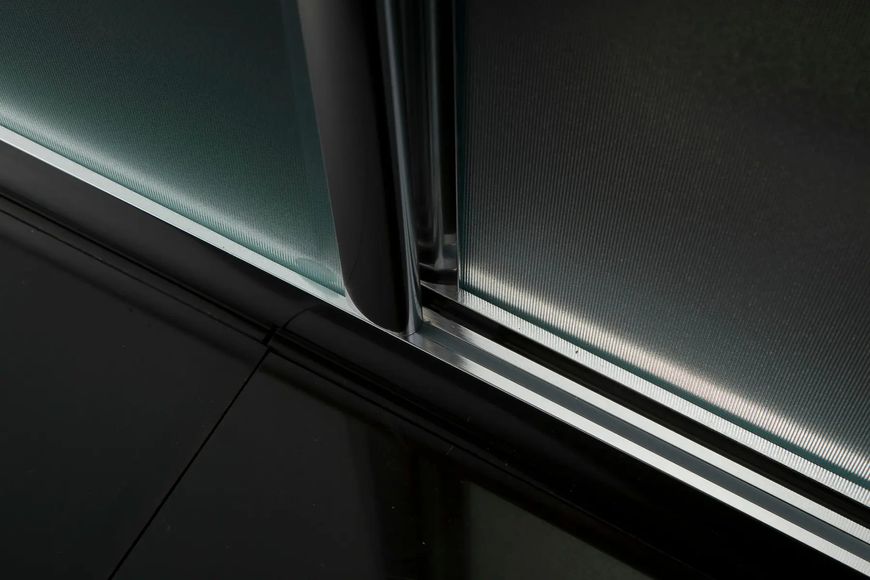 Перегородка скляна у душову нішу розсувна двохсекційна EGER 120см x 195см прозрачное скло 5мм профіль хром 599-153(h) 599-153(h) фото