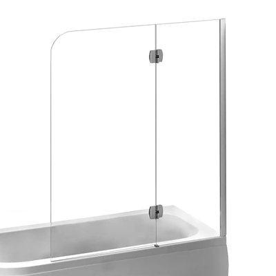Шторка стеклянная для ванны правая двухсекционная распашная 150см x 120см EGER стекло прозрачное 6мм профиль хром 599-120CH/R 599-120CH/R фото