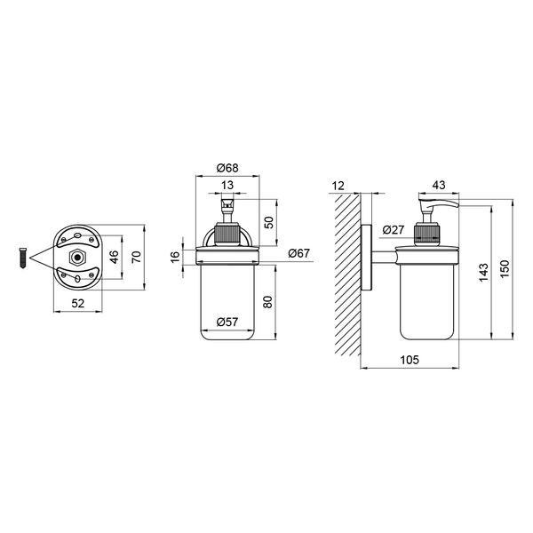 Дозатор для жидкого мыла Lidz (CRM) 114.02.02 LIDZCRM1140202 фото