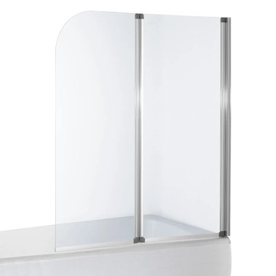 Ширма скляна для ванної універсальна дві секції розпашна 138см x 120см EGER стекло прозрачное 5мм профиль хром 599-121CH 599-121CH фото