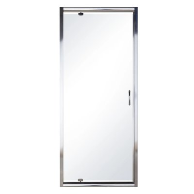 Стінка скляна для душової ніші розпашна EGER 90см x 195см прозрачное скло 5мм профіль хром 599-150-90(h) 599-150-90(h) фото