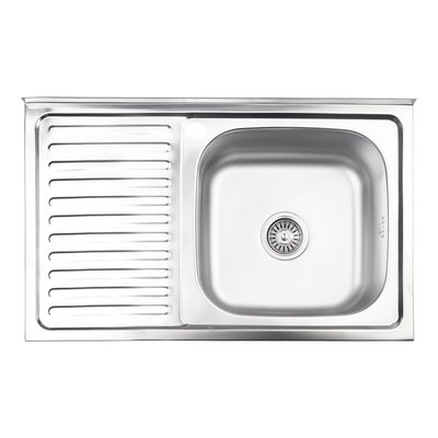 Кухонна мийка Lidz 5080-R 0,8 мм Satin (LIDZ5080RSAT8) SD00040841 фото
