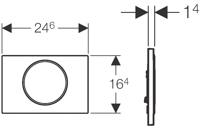 Кнопка зливу для інсталяції сенсорна GEBERIT SIGMA10 пластикова подвійна глянцева чорна 115.907.KM.1 115.907.KM.1 фото