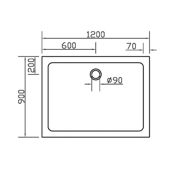 Піддон для душової кабіни EGER SMC 599-1290S 120x90x3.5см прямокутний композитний без сифону білий 599-1290S фото