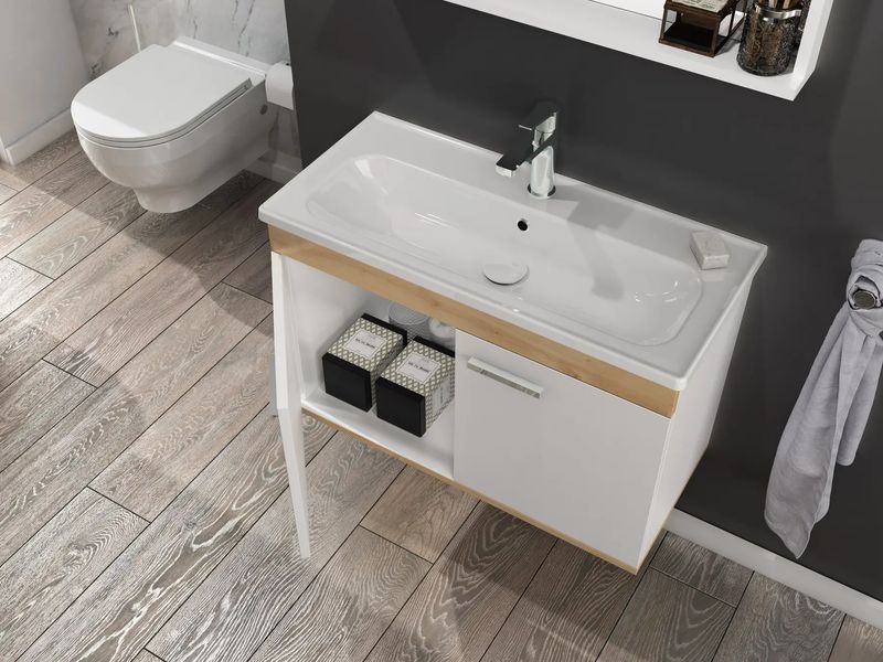 Комплект мебели в ванную ROZZY JENORI FIRST белый RJ20800WO RJ20800WO фото