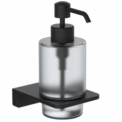 Дозатор для жидкого мыла VOLLE SOLO настенный на 250мл округлый стеклянный черный 2510.230104 2510.230104 фото