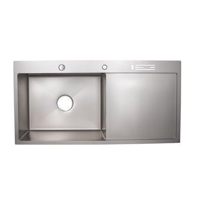Кухонна мийка Lidz LH10050B 3.0/1.0 мм Brush (LIDZLH10050BBRU3010) з вбудованним тримачем для ножів LIDZLH10050BBRU3010 фото