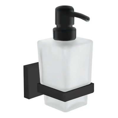 Дозатор для жидкого мыла VOLLE CUADRO 2536.230104 настенный на 330мл прямоугольный стеклянный черный 2536.230104 фото
