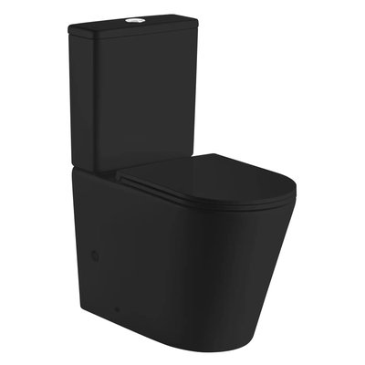 Унитаз-компакт напольный безободковый черный VOLLE NEMO сиденье микролифт выпуск в стену 13-17-377 Black 13-17-377 Black фото