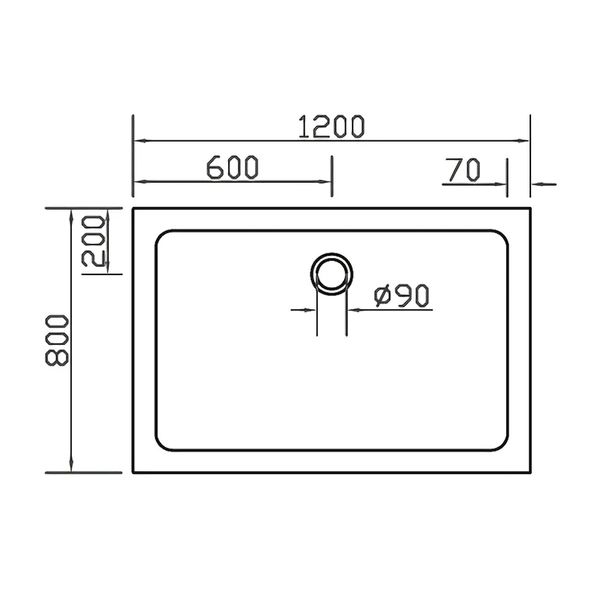 Піддон для душової кабіни EGER SMC 599-1280S 120x80x3.5см прямокутний композитний без сифону білий 599-1280S фото