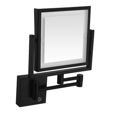 Косметическое зеркало с подсветкой VOLLE 2500.281104 прямоугольное подвесное металлическое черное 2500.281104 фото