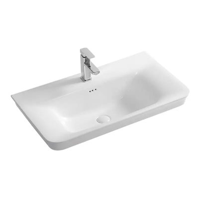 Раковина врезная для ванной на столешницу 810мм x 480мм VOLLE белый прямоугольная 13-01-80W 13-01-80W фото