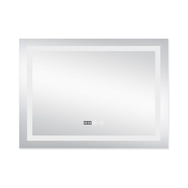 Зеркало Qtap Mideya (DC-F904) 800х600 с LED-подсветкой Touch, с антизапотеванием, с часами, диммером, рег. яркости QT2078F904W QT2078F904W фото
