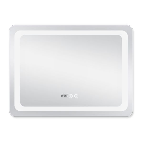 Зеркало Qtap Mideya (DC-F908) 800х600 с LED-подсветкой Touch, с антизапотеванием, с часами, диммером, рег. яркости QT2078F908W QT2078F908W фото