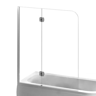 Перегородка скляна для ванної ліва дві секції розпашна 150см x 120см EGER стекло прозрачное 6мм профиль хром 599-120CH/L 599-120CH/L фото