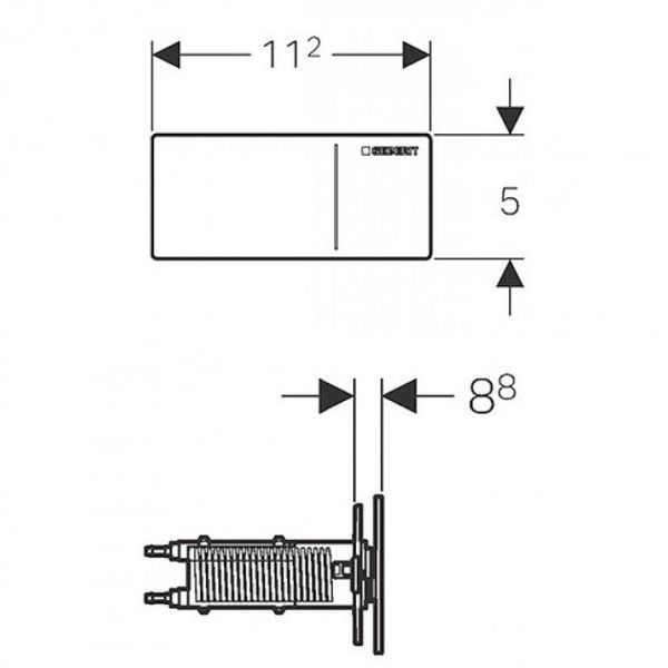 Кнопка зливу для інсталяції сенсорна GEBERIT Sigma 70 скляна подвійна глянцева біла 115.630.SI.1 115.630.SI.1 фото
