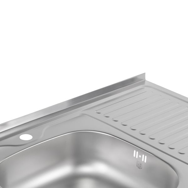 Кухонна мийка Lidz 6080-L 0,6 мм Satin (LIDZ6080L06SAT) SD00027784 фото