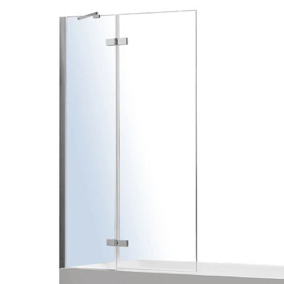 Шторка стеклянная для ванны оборачиваемая двухсекционная распашная 100x140см VOLLE стекло прозрачное 6мм профиль хром 10-11-102 10-11-102 фото