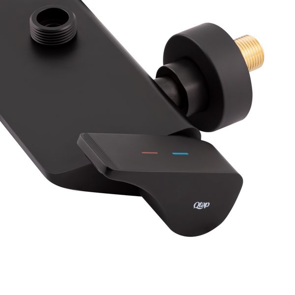 Душова система універсальна Qtap Sloup на три споживача (з виливом) з полицею QTSL51105OGB Black Matt QTSL51105OGB фото