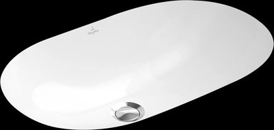 Умивальник врізний для ванної під стільницю 600мм x 350мм VILLEROY&BOCH O.NOVO білий овальна 41626001 41626001 фото