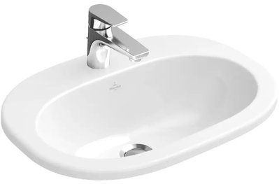 Раковина врезная для ванной на столешницу 560мм x 405мм VILLEROY&BOCH O.NOVO белый овальная 41615601 41615601 фото